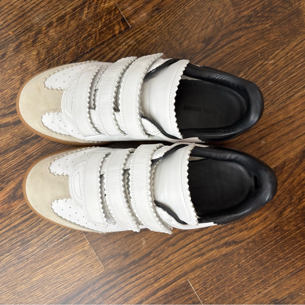 Isabel Marant White and Black Velcro Sneakers